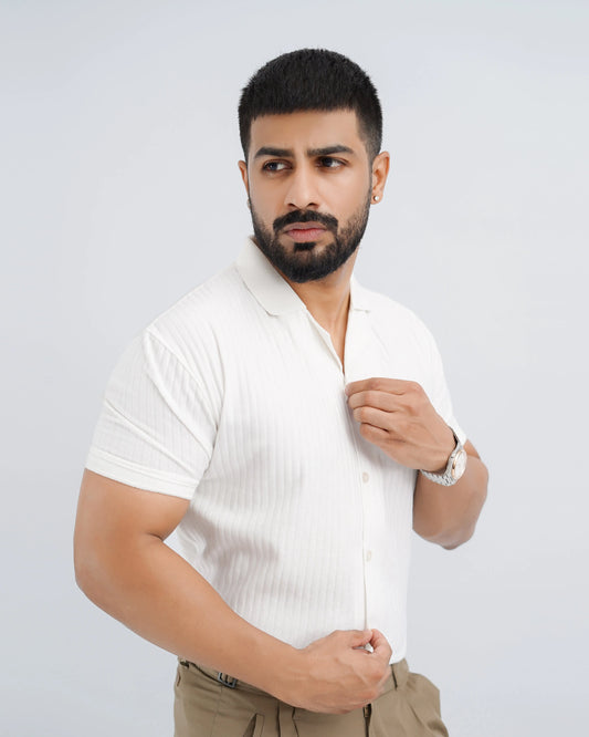 Coat Collar Drop Needle Knit Full Button Polo