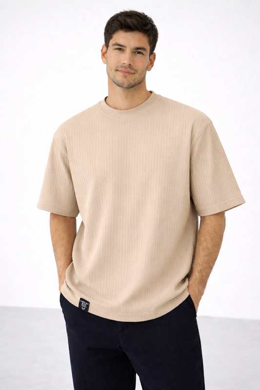 OVERSIZED TEXTURED T SHIRT