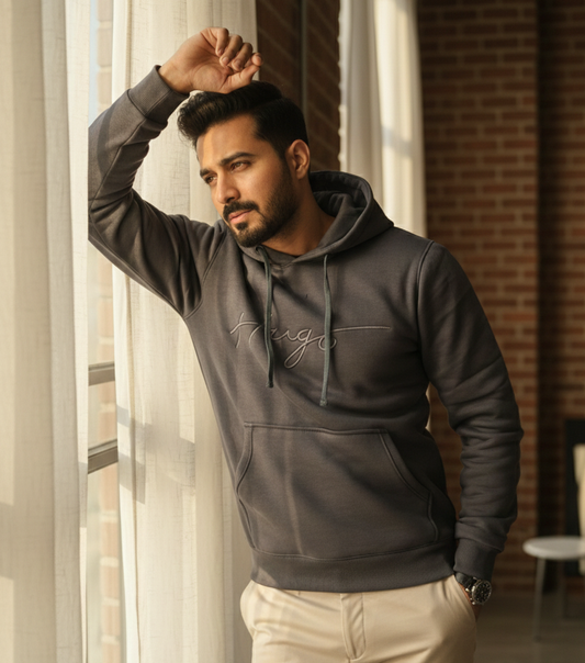 HUGO EMBROIDERED HOODIE