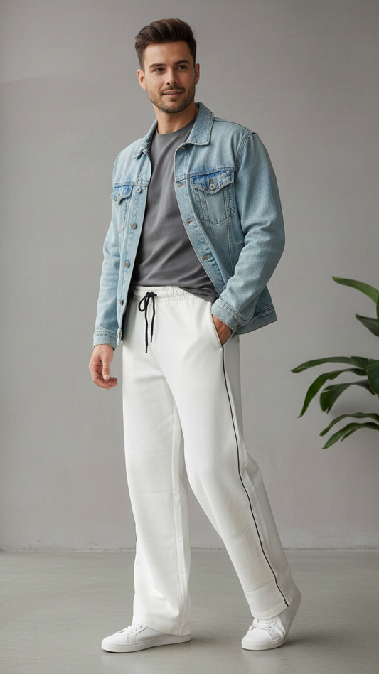 TERRY VERTICAL PIPING TROUSER