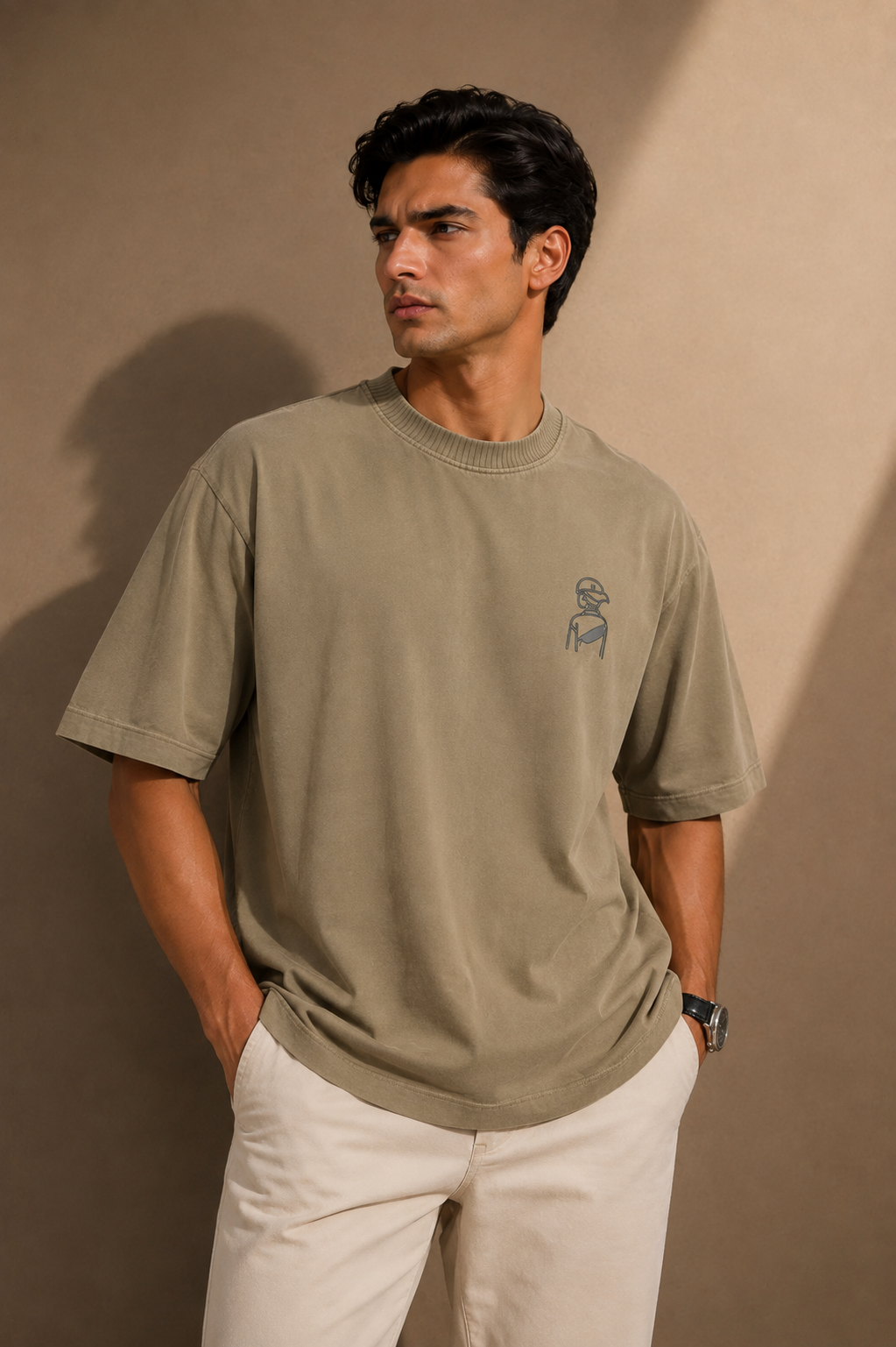 Freedom Aura khaki graphic tee front