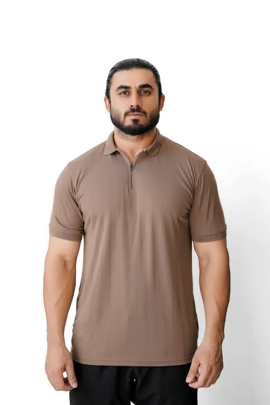 Old Money Drop Needle Zip Polo