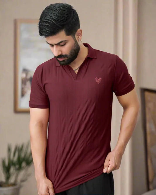 VogueX Logo Ribbed Placket Polo