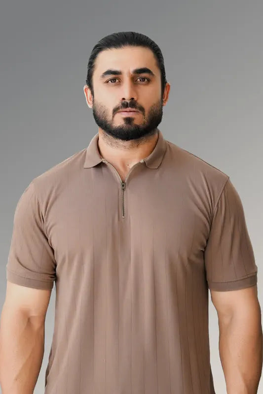 Old Money Drop Needle Zip Polo