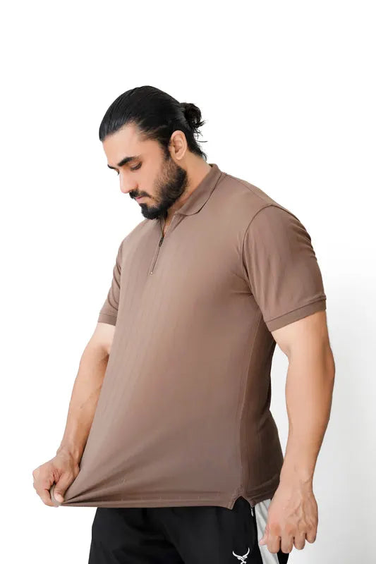 Old Money Drop Needle Zip Polo